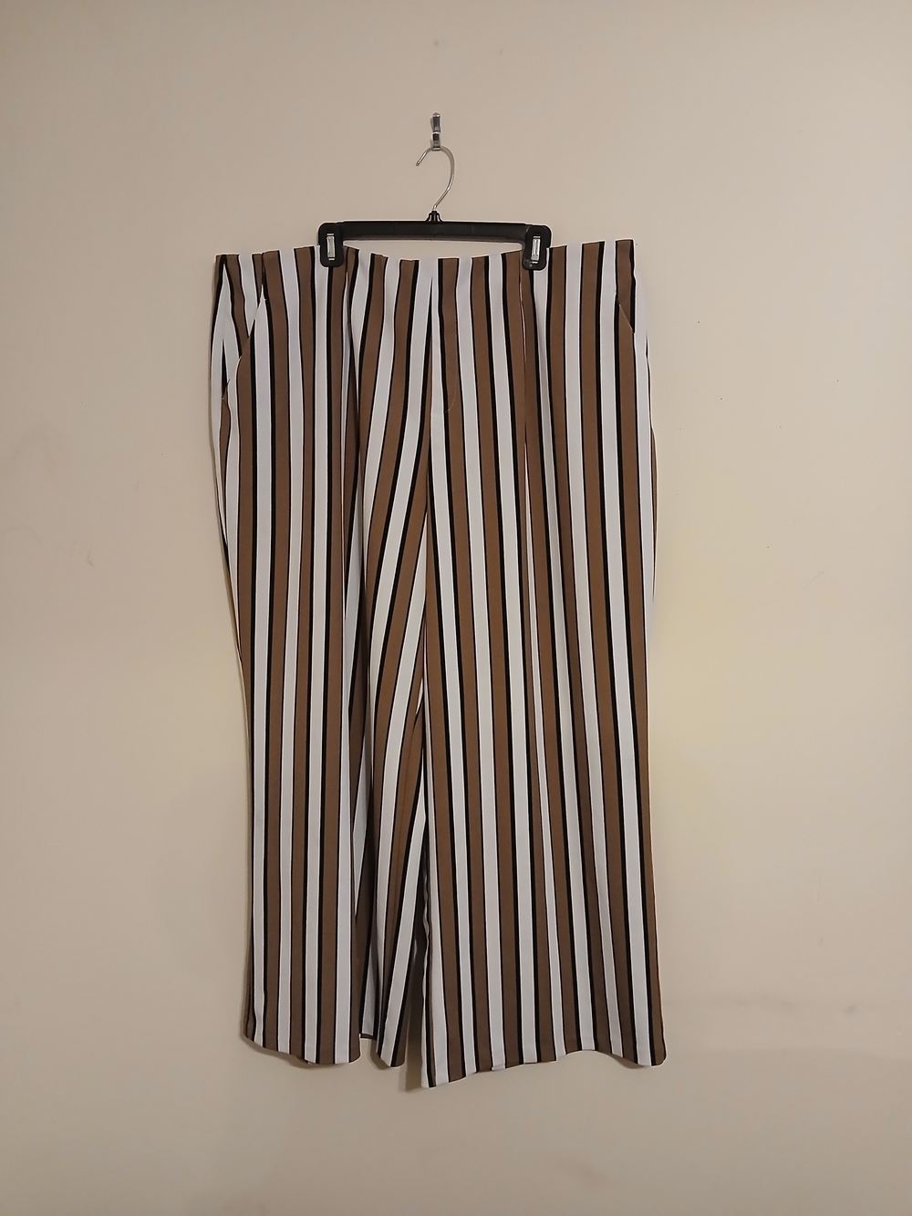Cato Brown and White Vertical Stripe Pants